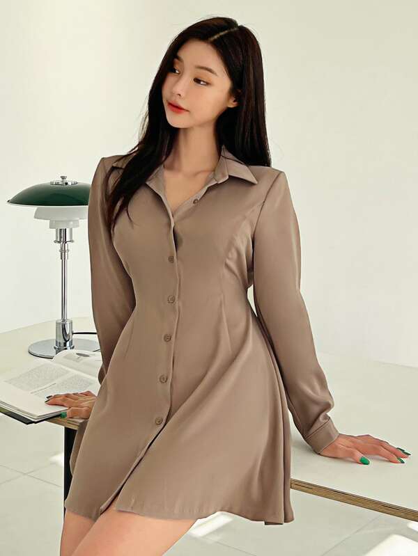 Button Front Shirt Dress
