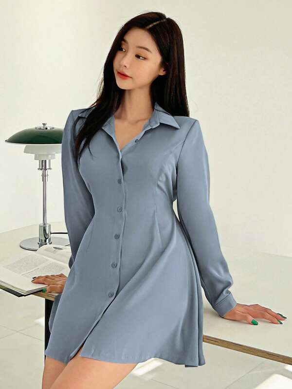 Button Front Shirt Dress