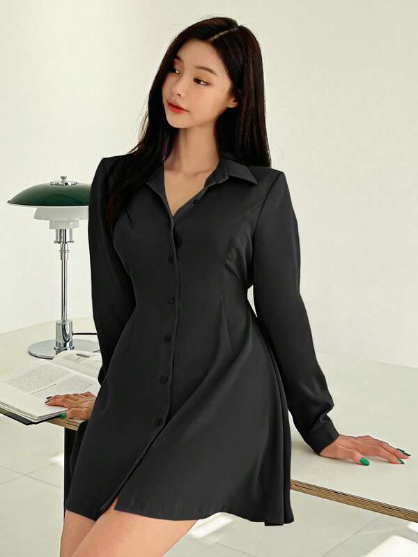Button Front Shirt Dress