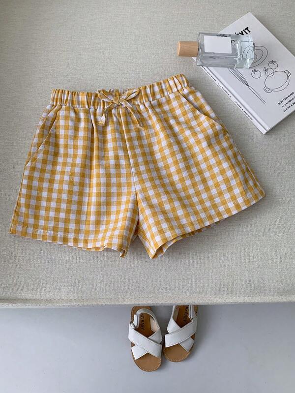 Women's Gingham Check Cotton Summer Shorts Pack Of 3