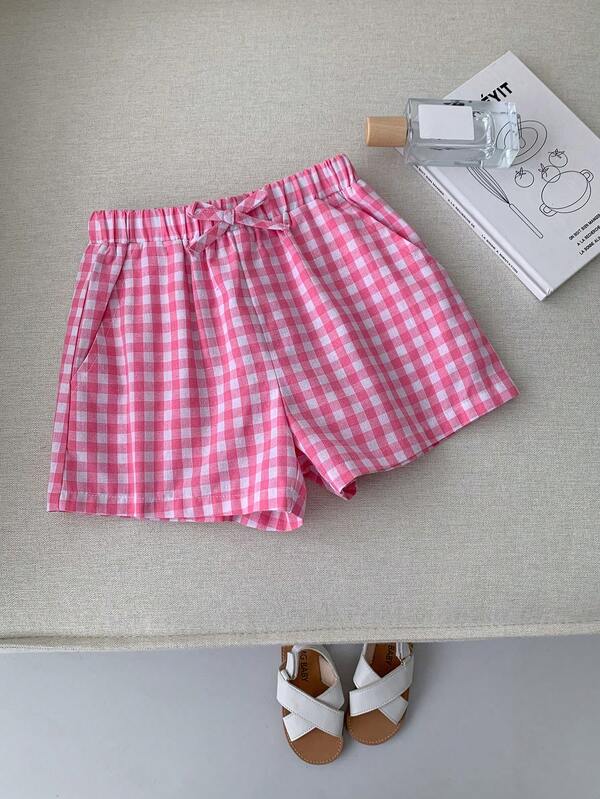 Women's Gingham Check Cotton Summer Shorts Pack Of 3