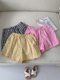 Women's Gingham Check Cotton Summer Shorts Pack Of 3
