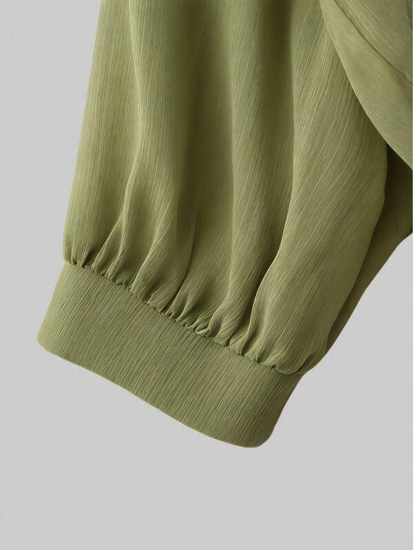 Tie-Front Chiffon Crop Shirt – Lightweight Summer Cover-Up Top