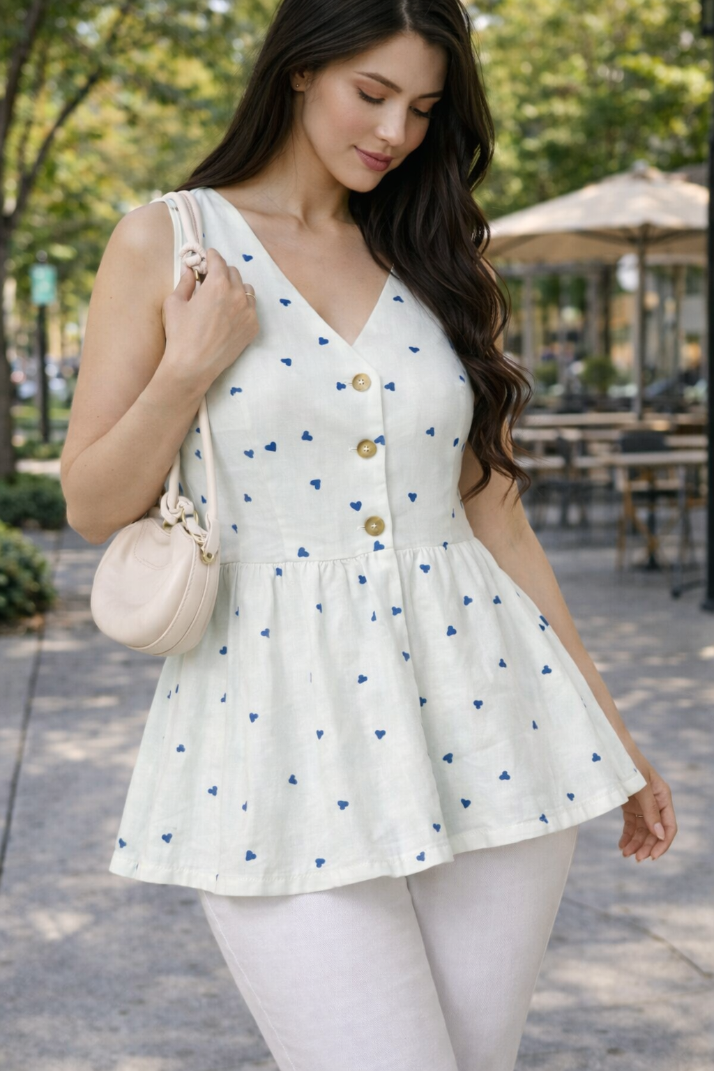 Women’s Stylish Printed Peplum Dress / Top