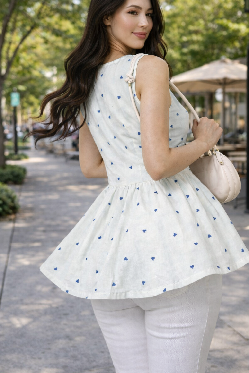 Women’s Stylish Printed Peplum Dress / Top